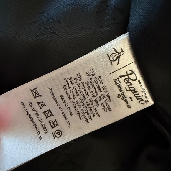 Penguin Full Zip Wool Bomber Jacket Mens Size XL Normcore Classic Varsity Gray - Picture 10 of 11